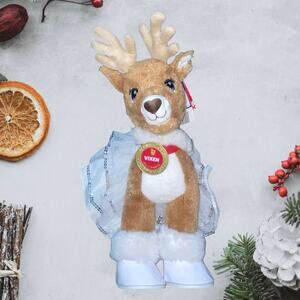 Build A Bear Team Santa Reindeer Flynn Vixen Plush Christmas Sequined Dress NWT